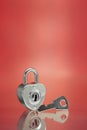 Heart shaped padlock with key Royalty Free Stock Photo