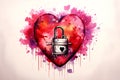 A heart shaped padlock with keys Valentine Day background Royalty Free Stock Photo