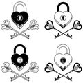 Heart shaped padlock and keys Royalty Free Stock Photo