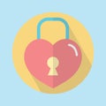 Heart shaped padlock. Vector illustration decorative background design
