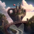 heart shaped palace illustration