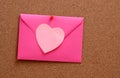 Heart shaped paper notes with envelope Royalty Free Stock Photo