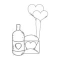 Heart shaped party balloons with mason jar