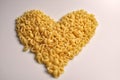 Heart shaped pasta traditional italian food Royalty Free Stock Photo