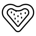 Heart shaped pastry icon outline vector. Confectionary treat
