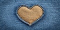 heart shaped patch on jeans background Generative By AI