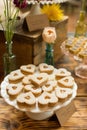 Heart shaped Peach Linzer cookies Royalty Free Stock Photo