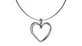 Heart shaped pendant necklace continuous line drawing.