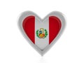 Heart shaped Peru flag Royalty Free Stock Photo