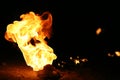 heart shaped picture of fire at night