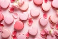 Heart shaped pink French Macaron sweets