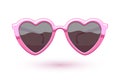 Heart shaped pink metallic sunglasses illustration