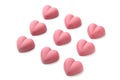 Heart shaped pink ruby chocolate isolated on white background Royalty Free Stock Photo