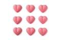 Heart shaped pink ruby chocolate isolated on white background Royalty Free Stock Photo
