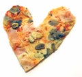 Heart-shaped pizza for lovers