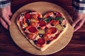 Heart shaped pizza