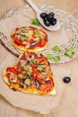 Heart shaped pizza Royalty Free Stock Photo