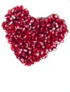 Heart shaped pomegranate seeds Royalty Free Stock Photo
