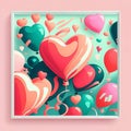 Heart Shaped Poster for the Valentine's Day