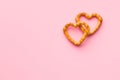 Heart shaped pretzel. Royalty Free Stock Photo