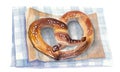 Heart shaped pretzel with salt on the top. Royalty Free Stock Photo