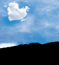Dramatic sky with Beach Dune Silhouette at Chatham, Cape Cod Royalty Free Stock Photo
