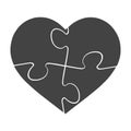 Heart shaped puzzle vector graphic template illustration isolated on white background Royalty Free Stock Photo