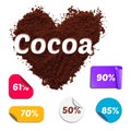 Heart Shaped Realistic Cocoa Powder with Labels
