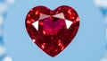 Heart-shaped red gemstone Royalty Free Stock Photo