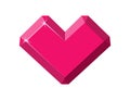 Heart-shaped red gemstone. Ruby side view. Vector illustration Royalty Free Stock Photo