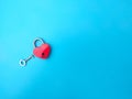 Heart shaped red lock with key. Royalty Free Stock Photo