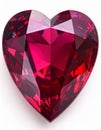 Heart Shaped Red Ruby Gemstone on White Background Symbolizing Love Royalty Free Stock Photo