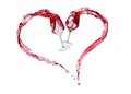 Heart shaped red wine splash Royalty Free Stock Photo