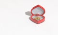 Heart-shaped rings box 3d illustration