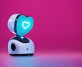 Heart-shaped robot represents a new form of love, dreamy and futuristic