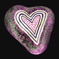 Heart Shaped Rock With Hearts Painted On Royalty Free Stock Photo