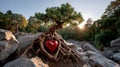 Heart shaped roots tree nature Royalty Free Stock Photo