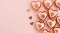 Heart shaped rose gold foil balloons Royalty Free Stock Photo