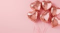 Heart shaped rose gold foil balloons Royalty Free Stock Photo
