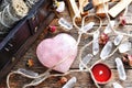 Heart Shaped Rose Quartz Crystal Royalty Free Stock Photo