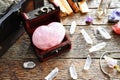 Heart Shaped Rose Quartz Crystal Royalty Free Stock Photo