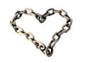 Heart shaped rusty metal chain Royalty Free Stock Photo