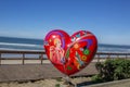Heart-shaped sculpture located in beaches of tijuana