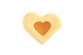 Heart shaped shortbread cookie isolated on white background Royalty Free Stock Photo