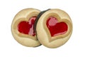 Heart shaped shortbread cookies. white background Royalty Free Stock Photo