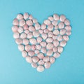 Heart shaped small pink sea shells Royalty Free Stock Photo