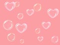 Heart-shaped soap bubbles Royalty Free Stock Photo