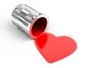 Heart shaped spilled paint Royalty Free Stock Photo