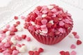 Heart shaped sprinkles. Closeup Royalty Free Stock Photo