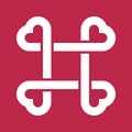 Heart Shaped Square Command Symbol Icon